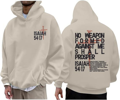 Christian Hoodies for Men Jesus Religious Faith Tops - color: Apricot, size: Medium