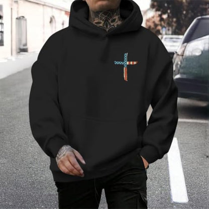 Christian Hoodies for Men God Jesus Cross Faith Religious Christ Hoodie - color: Black1, size: Large