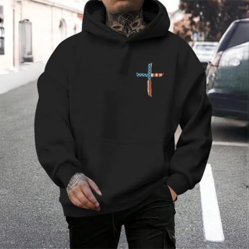 Christian Hoodies for Men God Jesus Cross Faith Religious Christ Hoodie - color: Black1, size: 3X-Large