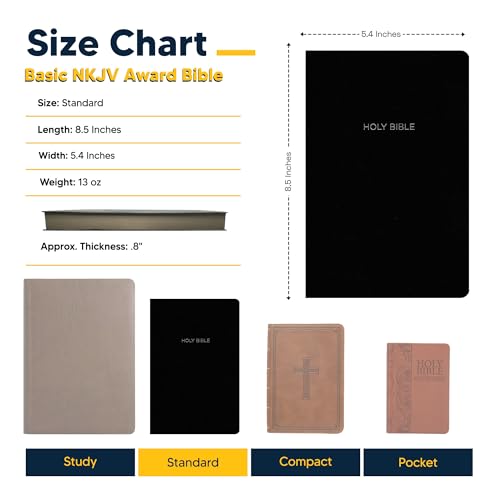 Personalized NKJV Small Print Bible for Adult, Name Engraved, Standard Size - color: Black, style: New King James Version