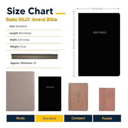 Personalized NKJV Small Print Bible for Adult, Name Engraved, Standard Size - color: Black, style: New King James Version