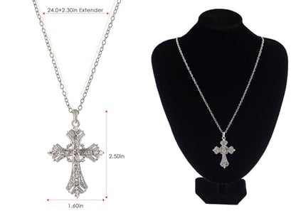 Alilang Silvery Tone Celtic Cross Pendant Necklace with Religious Message Card & Envelope Christian Jewelry - style: Blessed