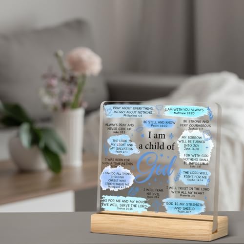 Baptism Gifts for Boy, Inspirational Scriptures Acrylic Desk Sign - color: M60A08