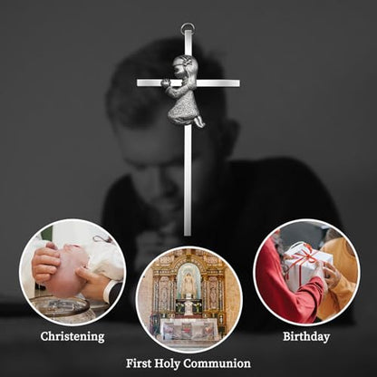 CHIMUYU Boy Girl Cross Wall Decor Baptism Gifts for Boys, Girls, Kids, Christening, First Holy Communion, Baby Shower, Birthday, Catholic Gift (Girl, 1) - style: Girl