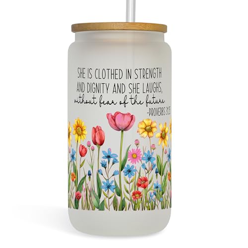 Generic Christian Affirmation Cup, Christian Gifts for Women, Religious Glass Tumbler, Religious Mug, Religious Cup, Religious Gifts for Friend, 16 oz