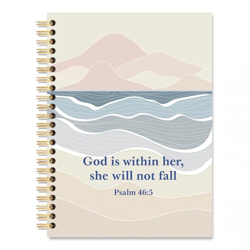 God is Within Her She Will Not Fall Spiral Notebook, Psalm 46:5 Christian Faith Journal, Inspirational Mountain Notebook for Women, Religious Bible Verse Writing Gifts for Coworker Sister Friend - style: Within Her