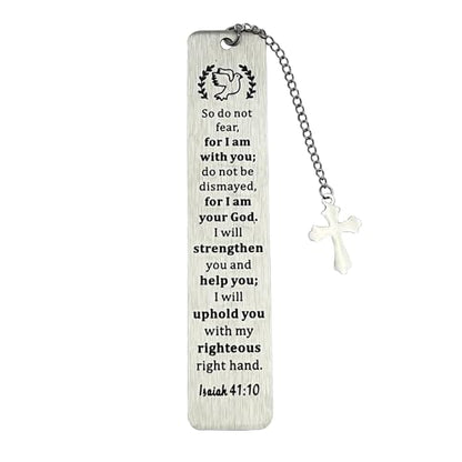 Bible Bookmarks Book Markers, Metal Christian Bookmark Gift Accessories (Isaiak 41:10) - style: Isaiah 41:10