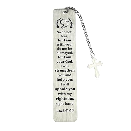 Bible Bookmarks Book Markers, Metal Christian Bookmark Gift Accessories (Isaiak 41:10) - style: Isaiah 41:10