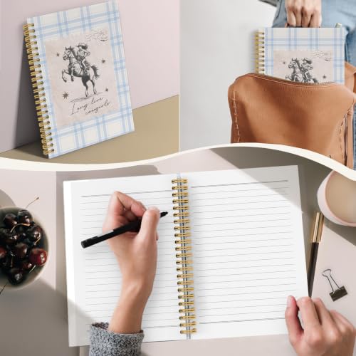 YLZlhb Blue Gingham Western Cowgirl Spiral Notebook Journal 5.5x8.3 Inches - color: Cowgirl2