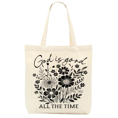 Christian Gifts for Women, Canvas Tote Bag, Faith Gifts for Women Girl Sister Inspirational Religious Gift Birthday - color: Floral Christian 756