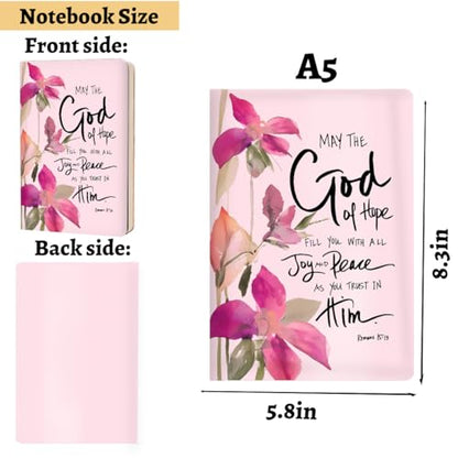 Blue Leaves Christian Hard Shell Journal Notebook 200 Sheets (5.8 x 8.3) - color: Multi 1146