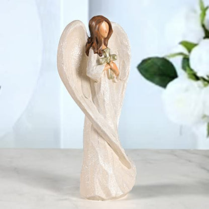 Hodao Cross Angel Figurine Hand-Painted Resin All-Season Gift - style: Holding a cross