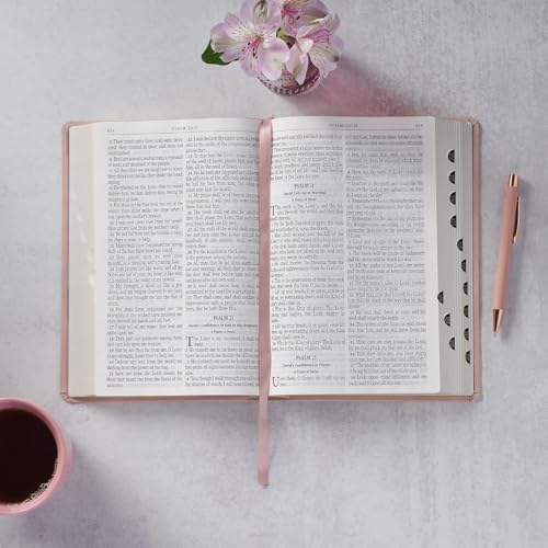 Personalized Pink KJV Bible, Custom Engraved Giant Print Holy Bible, Leathersoft, Red Letter, Thumb Index & Ribbon Marker - Add Any Text - Ideal Gift for Baptism, Confirmation, or Wedding
