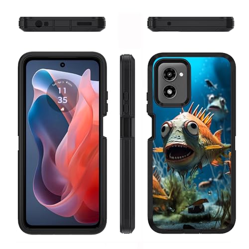 Designed for Moto G Power 5G 2024 Case, Military Grade Heavy Duty 3-Layer Shockproof Full-Body Protective Cover for Motorola Moto G Power 5G 2024, Funny Piranha - color: Funny Piranha