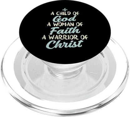 Child God Woman Faith Warrior Christ Jesus Christian Gift PopSockets PopGrip for MagSafe - style: Magnetic PopGrip