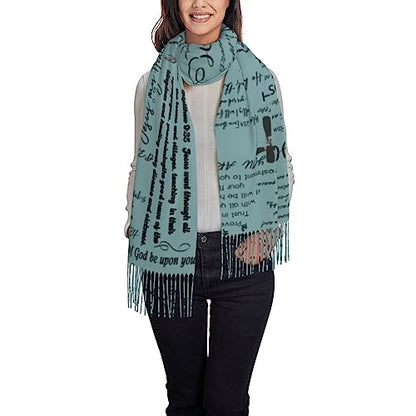 YQIUSM Prayer Shawls Healing Inspirational Scripture Bible Verse Religious Shawl Wrap Blanket Scarf
