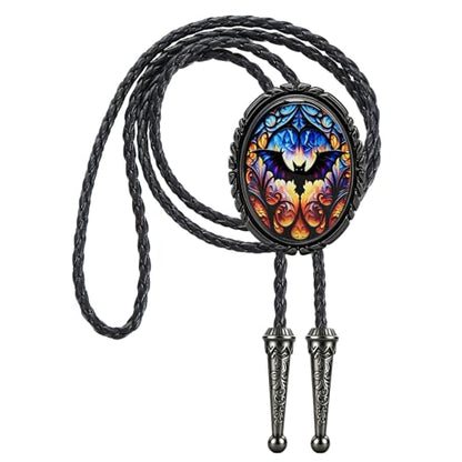 GelConnie Gothic Bolo Tie for Men Women 3D Art Western Cowboy Necktie - color: Bat Bolo Tie