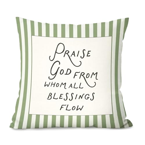 Christian Nursery Decor Pillow Covers 18x18,Bible Verse Pillow Cover - color: Flow
