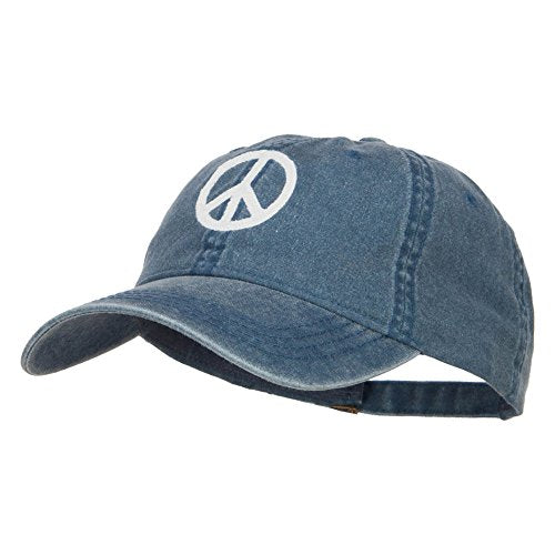 e4Hats.com Peace Symbol Embroidered Washed Cap - color: Navy