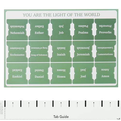 Mr. Pen- Laminated Bible Tabs, 75 pcs, Easy-to-Read & Apply - color: Sage Green