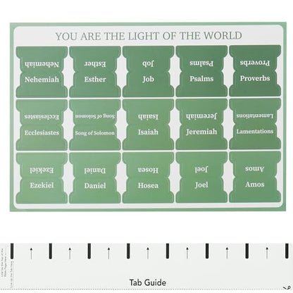 Mr. Pen- Laminated Bible Tabs, 75 pcs, Easy-to-Read & Apply - color: Sage Green