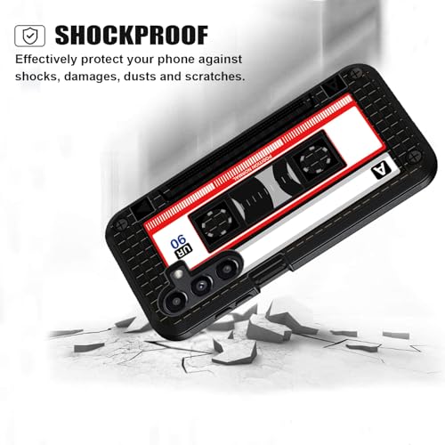 Designed Case for Samsung Galaxy A17 5G / A16 5G, Heavy Duty 3 in 1 Hybrid Hard PC & Soft Silicone [Military Grade] Shockproof Drop Protection Case, 90s Music Cassette - color: 90s Music Cassette, size: Galaxy A17 5G / A16 5G