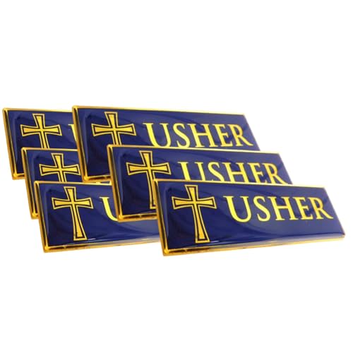 Usher Pin Church Service Badge Accessory Bulk Pack, Set of 6
