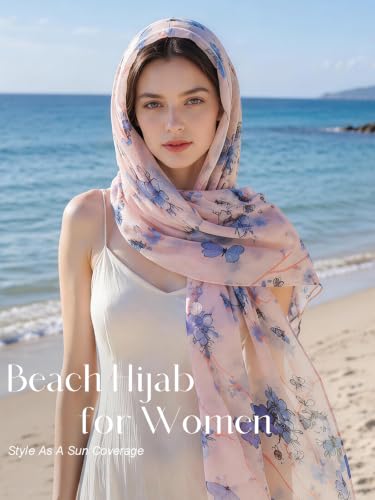 vimate Lightweight Scarf for Women Fashion Head Cover Hijab Cotton Voile Scarf Shawl Wrap for Spring Fall Winter Season - color: H1#.style 22