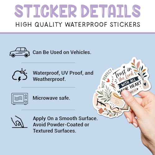 12PCS Faith Over Fear Bible Quote Stickers Pack, Inspirational Christian Vinyl Decals, Uplifting Stickers for Water Bottles, Laptops, Gifts for Religious Celebrations (A 12Christian) - color: A 12christian