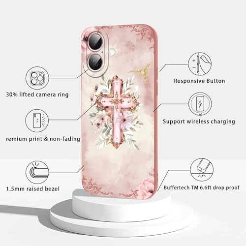 2 Pack Bible Verse Phone Case for iPhone 17 6.3", Jesus God is Love Flower Butterfly Pattern Aesthetic Design Cases Soft Silicone TPU Slim Shockproof Protective Bumper Phone Cover for Women - color: Cross, size: for iPhone 17