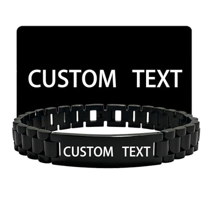Bible Verse Bracelets Inspirational Christian Wristbands Graduation Gifts to Son Men Dad Father Husband Boyfriend Encouragement Jewelry Adjustable Stainless Steel Bracelet - style: PERSONLIZED