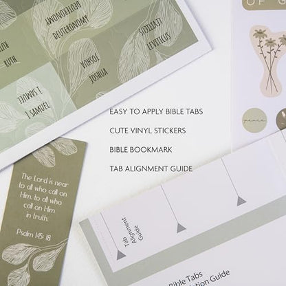 DiverseBee Laminated Bible Tabs for Women and Men (Sage Theme) - color: Sage