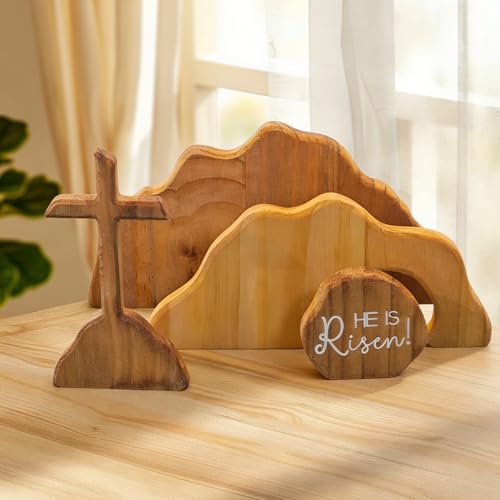 Empty Tomb Easter Scene and Cross Religious Jesus Tomb Easter Kit