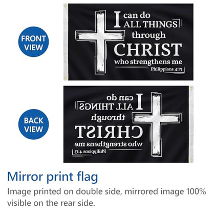 Philippians 4:13 Cross Flag3X5Ft I Can Do All Things Through Christ Banner - color: A