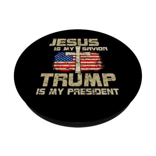 Jesus is My Savior Trump is My President for Men Women PopSockets Adhesive PopGrip - style: Adhesive PopGrip