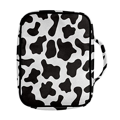 Coldinair Cow Print Bible Cover for Men Women with Handles and Zippered Pocket,Bible Carrying Case,Bible Tote Bag for Kids,Bible Book Cover,Bible Accessories,Christian Gifts - color: Cow