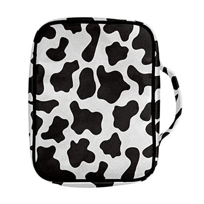 Coldinair Cow Print Bible Cover for Men Women with Handles and Zippered Pocket,Bible Carrying Case,Bible Tote Bag for Kids,Bible Book Cover,Bible Accessories,Christian Gifts - color: Cow