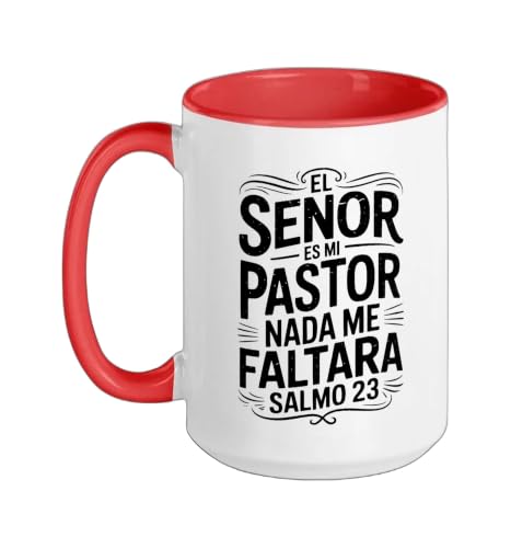 Spanish Christian With a Bible Verse Quote El Senor Es Mi Ceramic Mug, Red/White, 15oz - color: Red/White, size: 15 Ounces