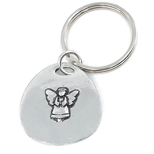 Basic Spirit Guardian Angel Pewter Key Ring Fob Charm in Gift Box
