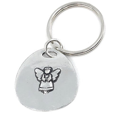 Basic Spirit Guardian Angel Pewter Key Ring Fob Charm in Gift Box