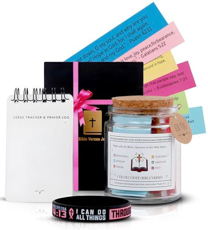 Bible Verse Jar – 90 Scripture & Affirmation Cards | Christian Gift, Christmas Gift, Fathers Day | Faith Jar for Women, Men, Mom, Dad, Friends | Daily Prayer, Encouragement & Inspiration