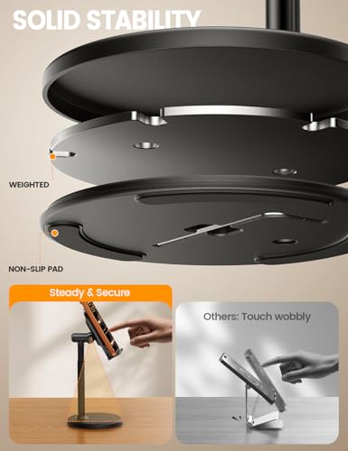 Lamicall Cell Phone Stand for Desk - [Height Angle] Adjustable Phone Holder - color: Black