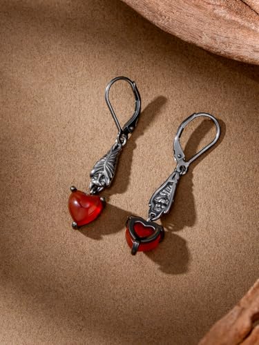 HPQQ Earrings for Women Sterling Silver Dangle Earrings Birthday Christmas Jewelry Gifts for Women Wife Mom - color: White Gold-Bat