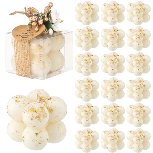 MTLEE 30 Sets Mini Bubble Candles Party Favors DIY Gift Set,Gold Foil - color: Gold Foil