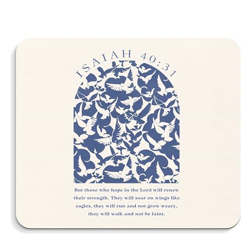 Motivational Bible Verse Decor Mouse Pad - Inspirational Christian Office Desk Mousepad, Positive Bible Verse Decor, Inspirational Christian Gifts, Coworker Gifts, 9.5x8 Inches(Blue Renew) - color: Blue Renew