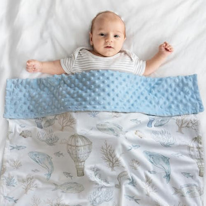 Fleece Baby Blankets for Girls & Boys, Infant Toddler Blanket - color: Light Blue Whale