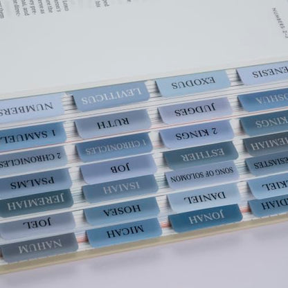 UPAFEXXI-Laminated Bible Tabs with Book Summaries, Bible Study Supplies - color: Summaries Blue2
