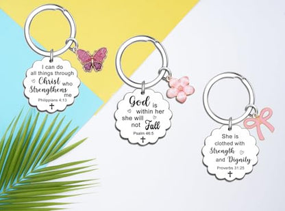 Christian Gifts for Women Bible Verse Christian Keychain Inspirational Spiritual Religious Faith Gifts Stuff Accessories Cute Cross Keychain