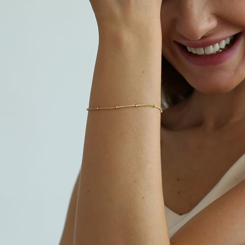 18K Gold Plated Pearl Beaded Cross Bracelets for Women Adjustable - color: Satellite-Gold