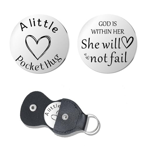 Pocket Hug Token for Women Men Him Birthday Inspirational Gifts for Daughter Friend Long Distance Gifts for Wife Mom - color: She Will Not Fail